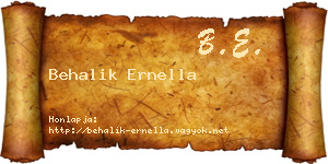 Behalik Ernella névjegykártya